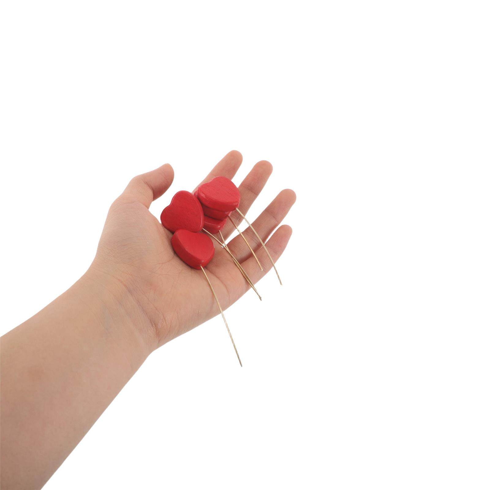 Centerpiece Stick - 6Pcs Wooden Heart Picks Heart Stem