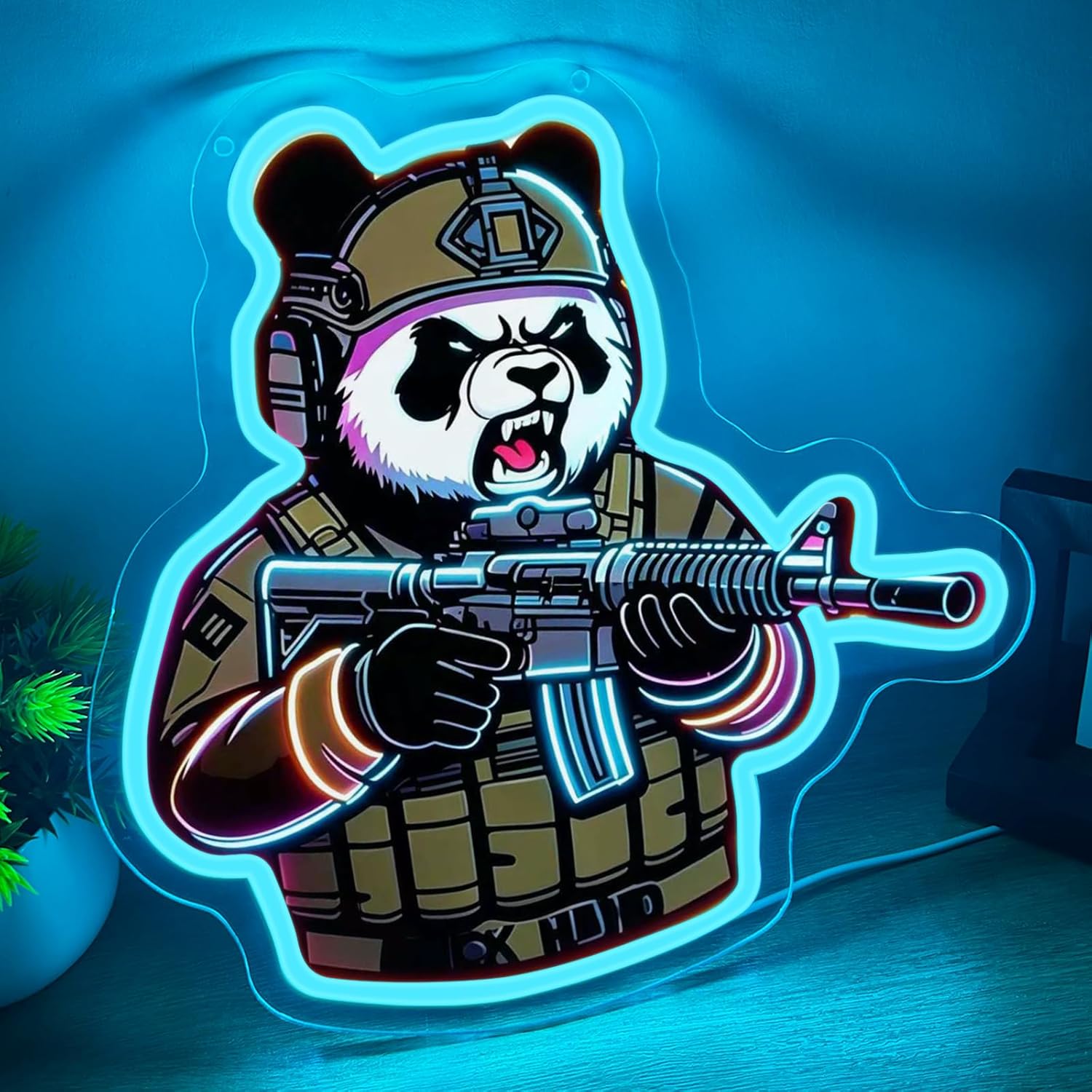 Neon Sign Party - Tactical Panda Neon Sign USB Powered
