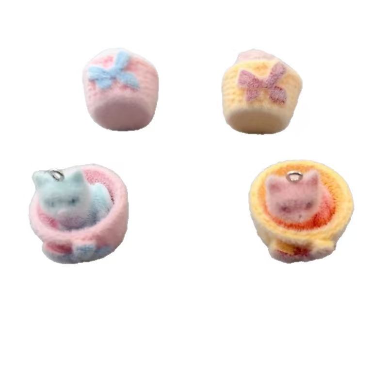 4pcs 3D plush resin cat pendan - Event Party 评论和价格