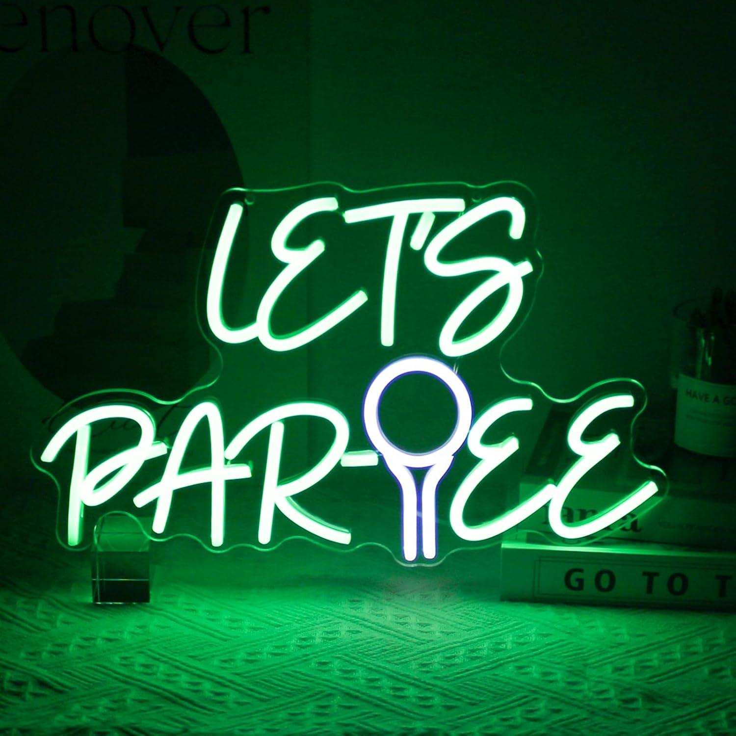 Let's Par Tee Neon Sign Golf B - Neon Sign Party 评论和价格