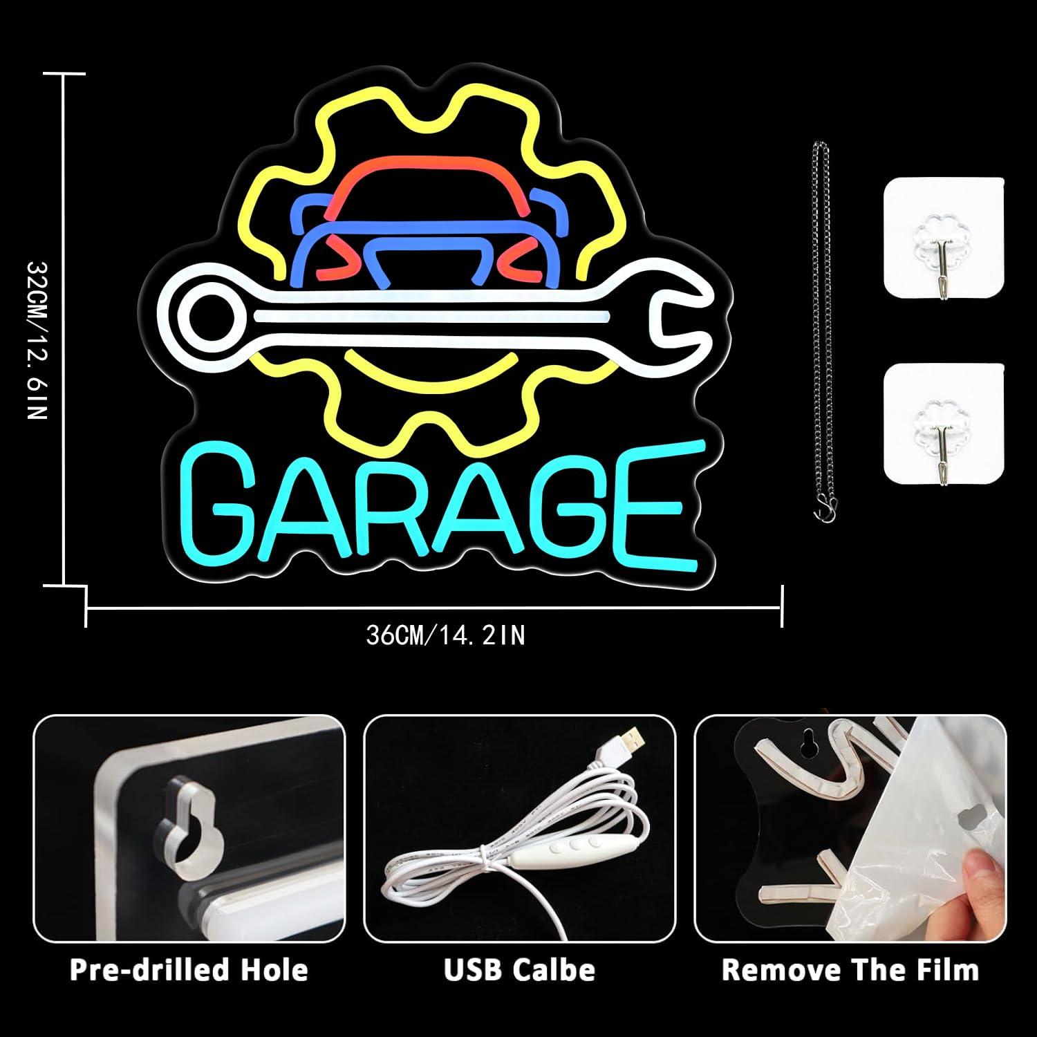 Garage Neon Sign USB Powered L - Neon Sign Party 评论和价格