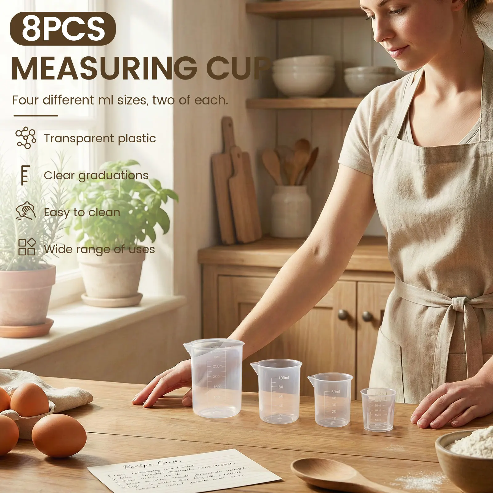 8 Pcs Plastic Measuring Cup Se - Plastic Cup 50Pcs 评论和价格