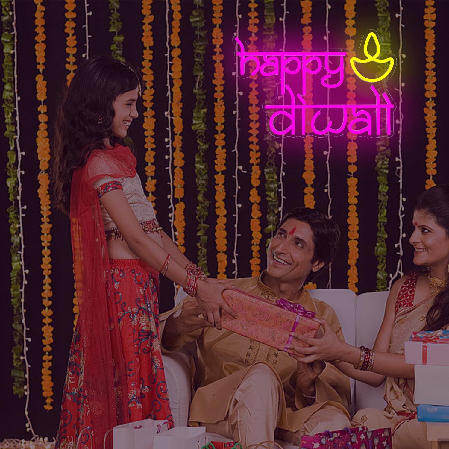 Happy Diwali Neon Sign USB Pow - Neon Sign Party 评论和价格