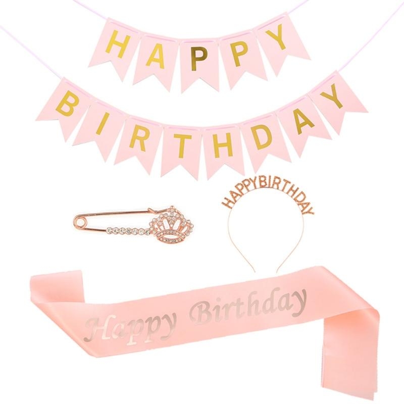 G92D 4 Pieces Birthday Party D - Birthday Sash Glitter 评论和价格