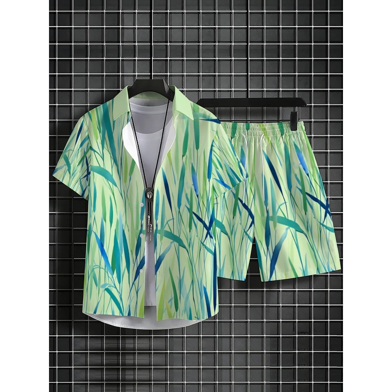 Summer Men's Tropical Print Sh - Event & Party Supply Photos 评论和价格