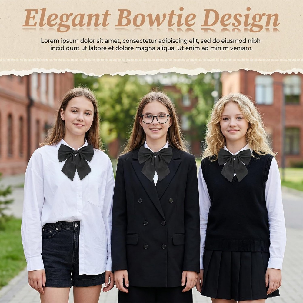 Black Bow Ties for Women, Larg - Event & Party Supply Photos 评论和价格