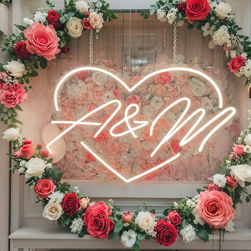Custom Initials Heart LED Neon - Neon Sign Party 评论和价格