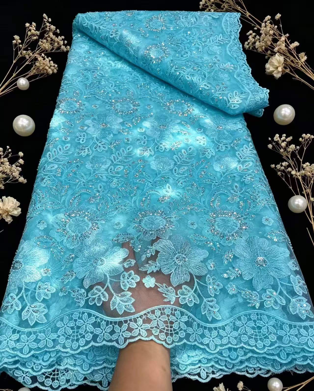 Pure French Tulle Net Sequins  - Glitter Tablecloth 评论和价格