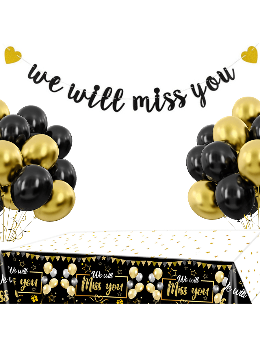 We Will Miss You Banner, Black - Party Banner Gold 评论和价格