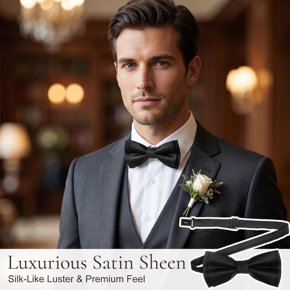 Men's Bow Ties, 2-Pack Solid C - Event & Party Supply Photos 评论和价格