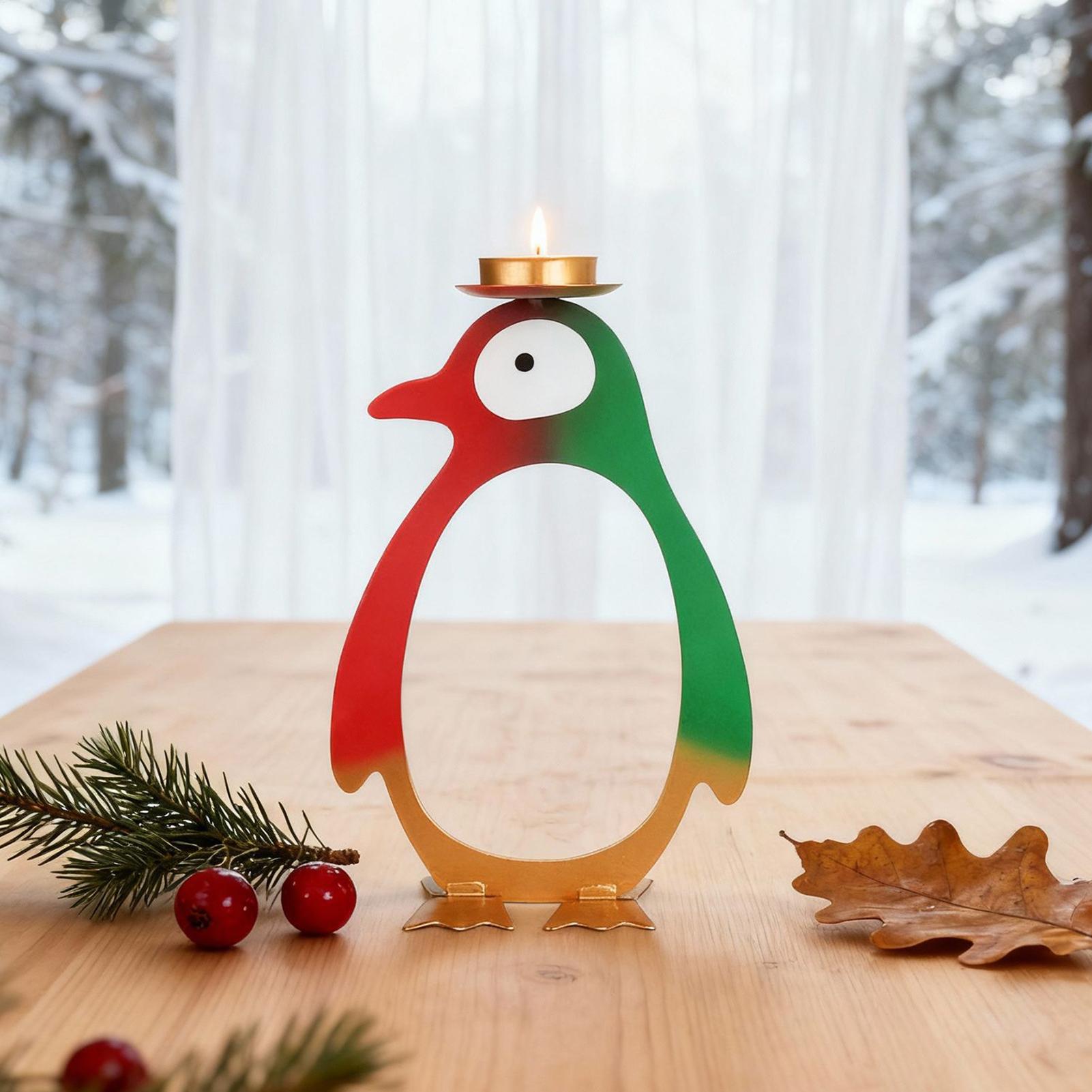 Tea Light Candle Holder Pengui - Centerpiece Stick 评论和价格
