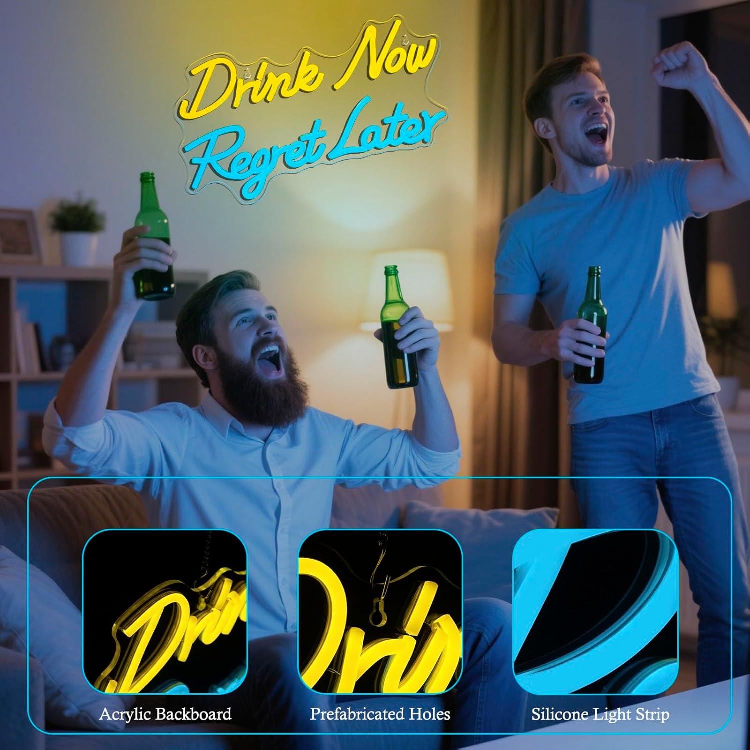 Beer Neon Sign Drink Now Regre - Neon Sign Party 评论和价格