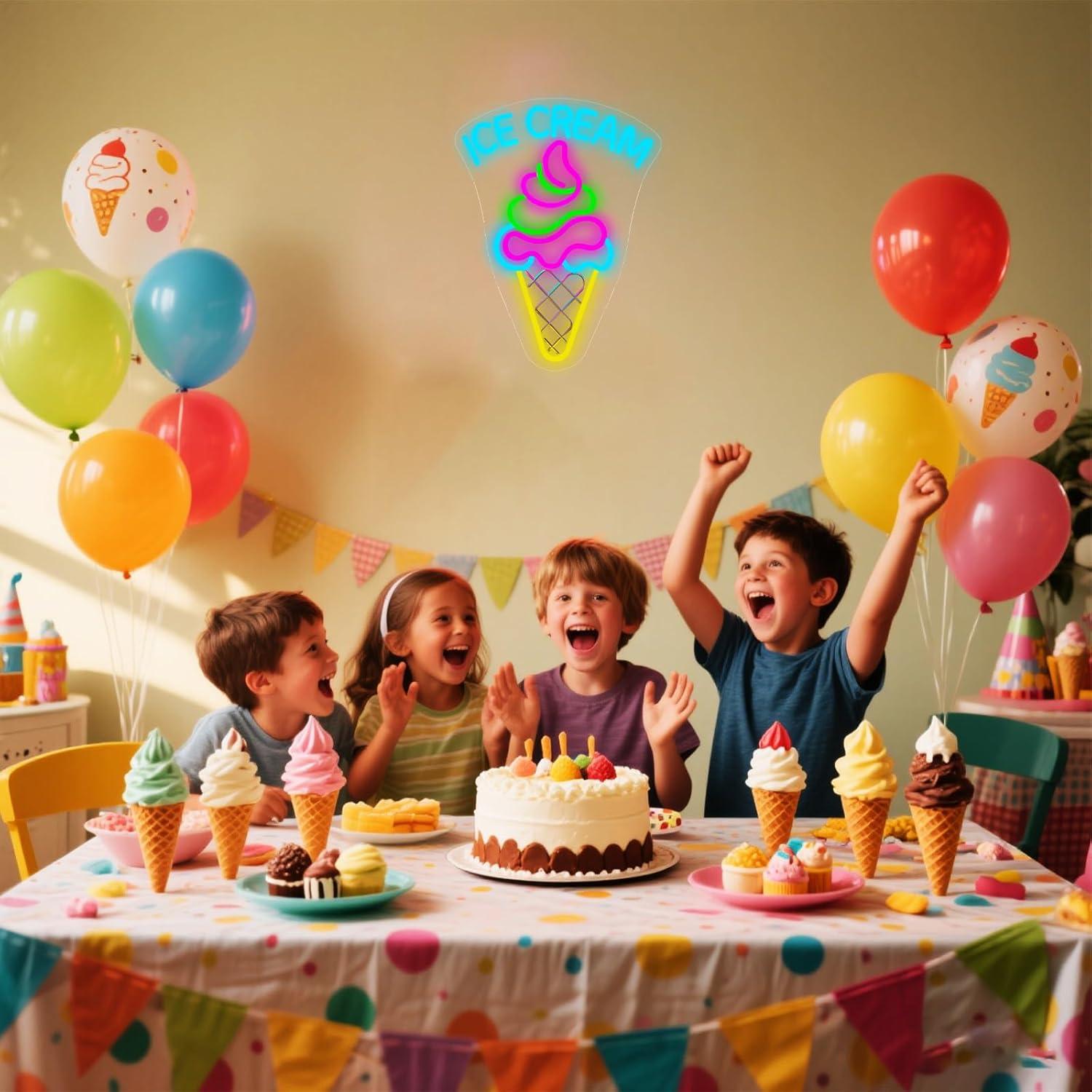 Ice Cream Neon Sign Dimmable D - Neon Sign Party 评论和价格
