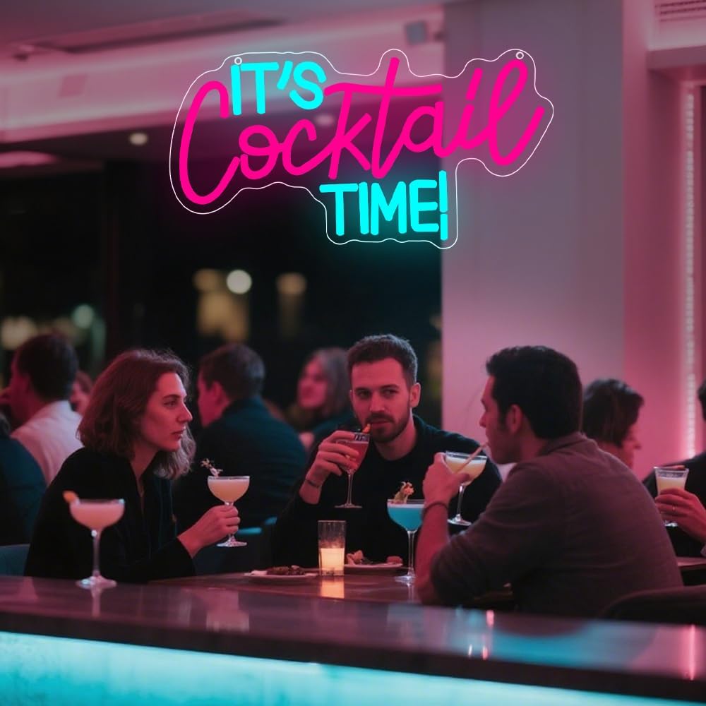 Cocktails Neon Sign USB Powere - Neon Sign Party 评论和价格