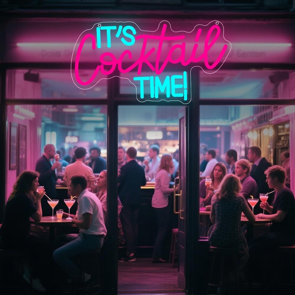 Cocktails Neon Sign USB Powere - Neon Sign Party 评论和价格