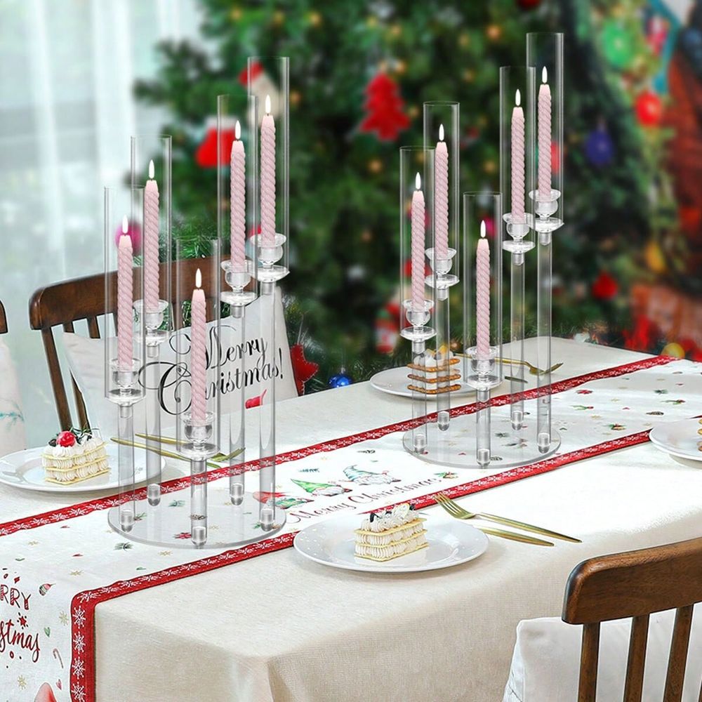 5 Arm Acrylic Candelabra For T - Centerpiece Stick 评论和价格