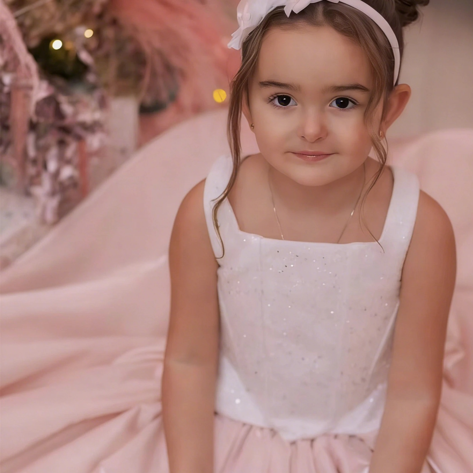 Customized Flower Girl Dress F - Birthday Sash Glitter 评论和价格