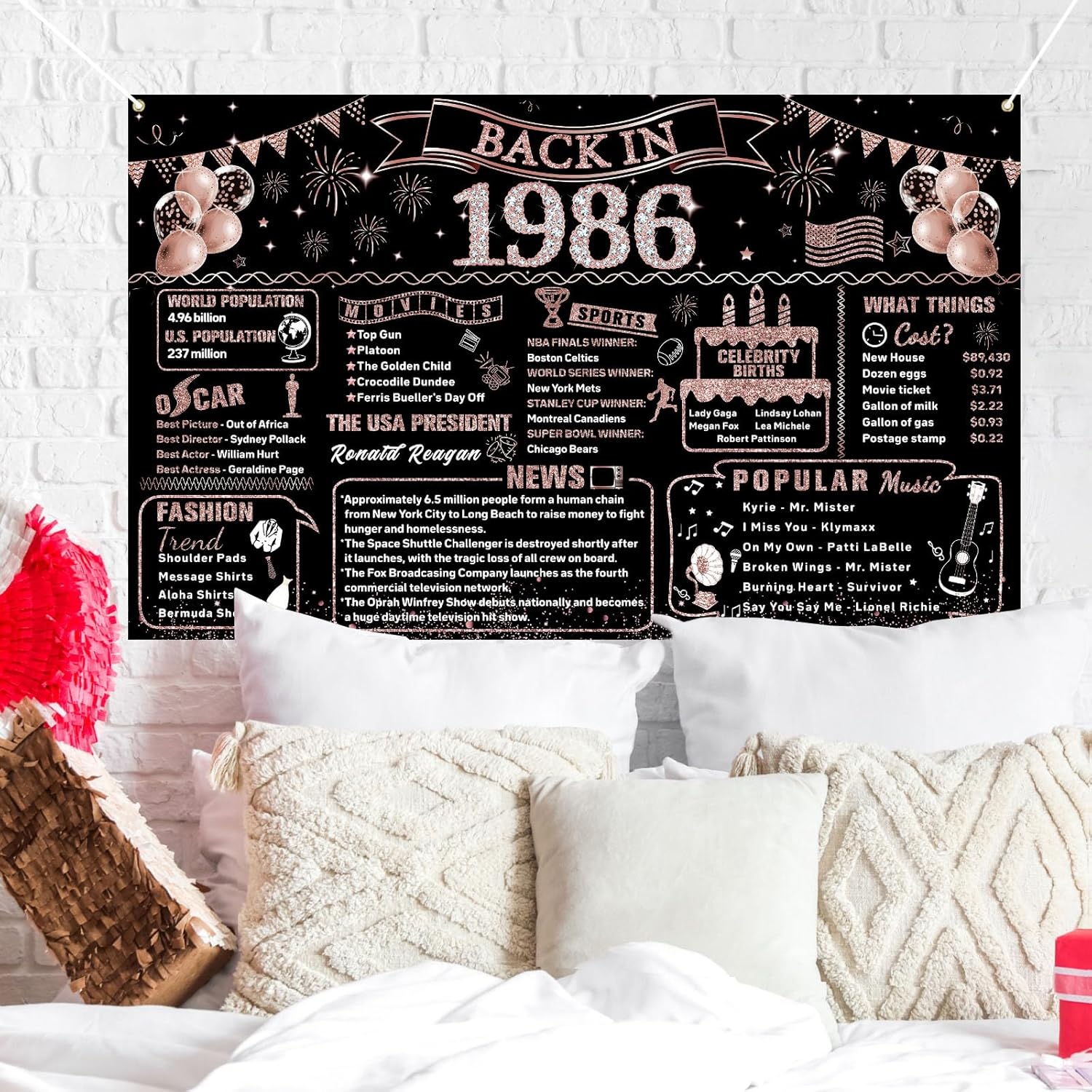 40th Birthday Decorations for  - Party Banner Gold 评论和价格