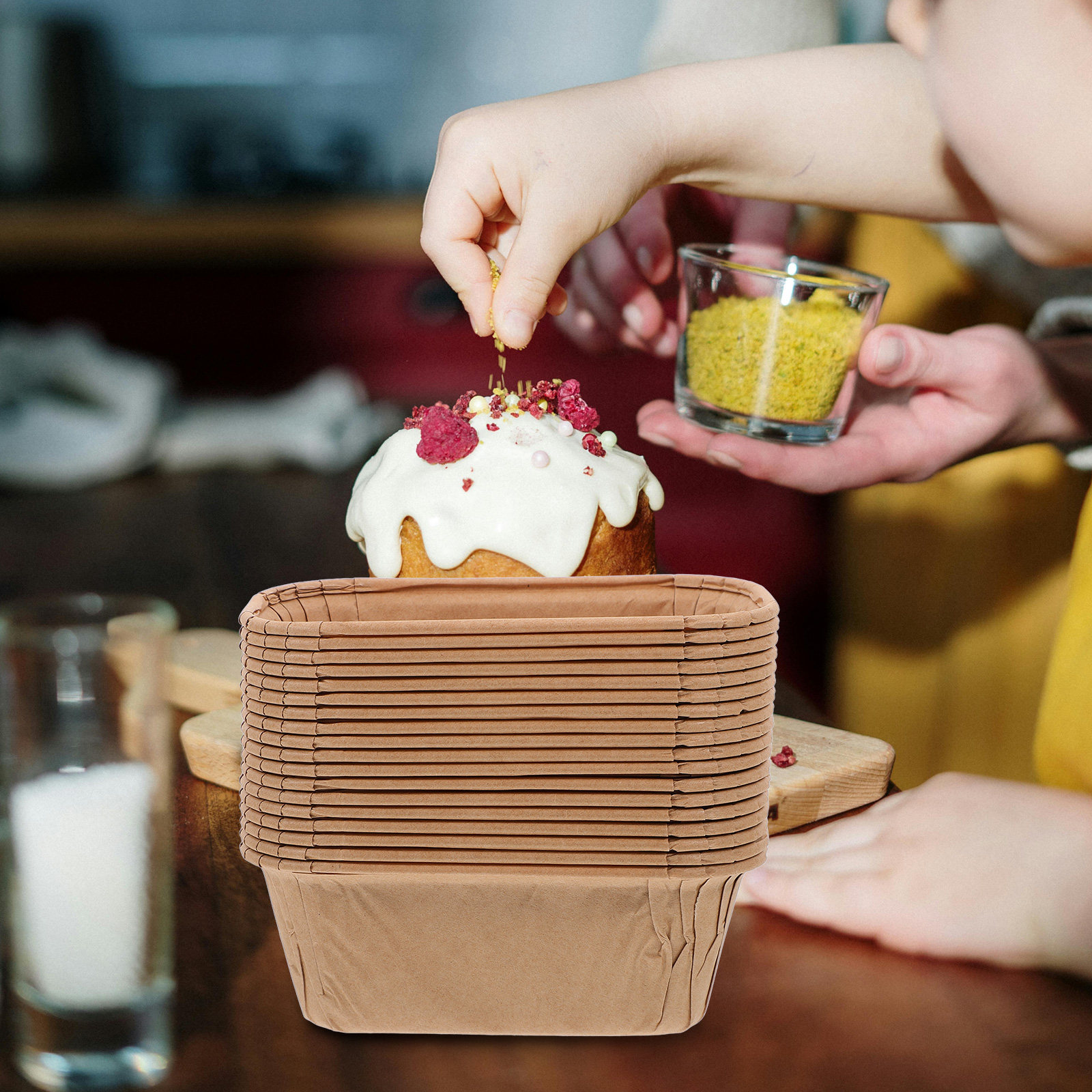 50Pcs Paper Baking Cups Rustic - Plastic Cup 50Pcs 评论和价格