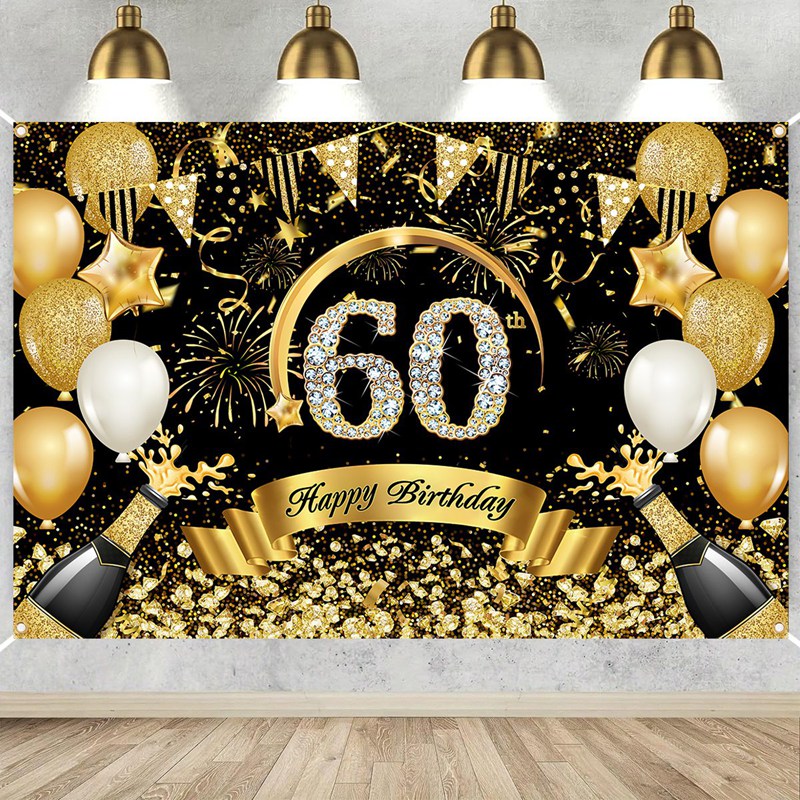 Happy 30th 40th 50th Birthday  - Party Banner Gold 评论和价格
