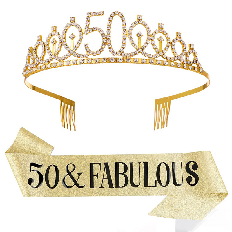 30- 50th  Birthday Anniversary - Birthday Sash Glitter 评论和价格