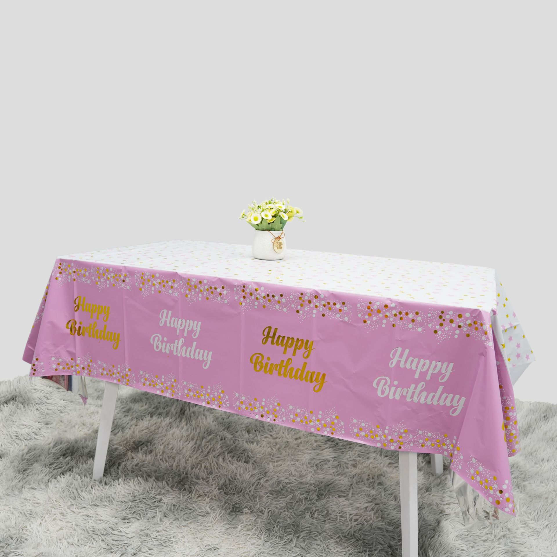 Happy Birthday Disposable Tabl - Table Cloth Disposable 评论和价格