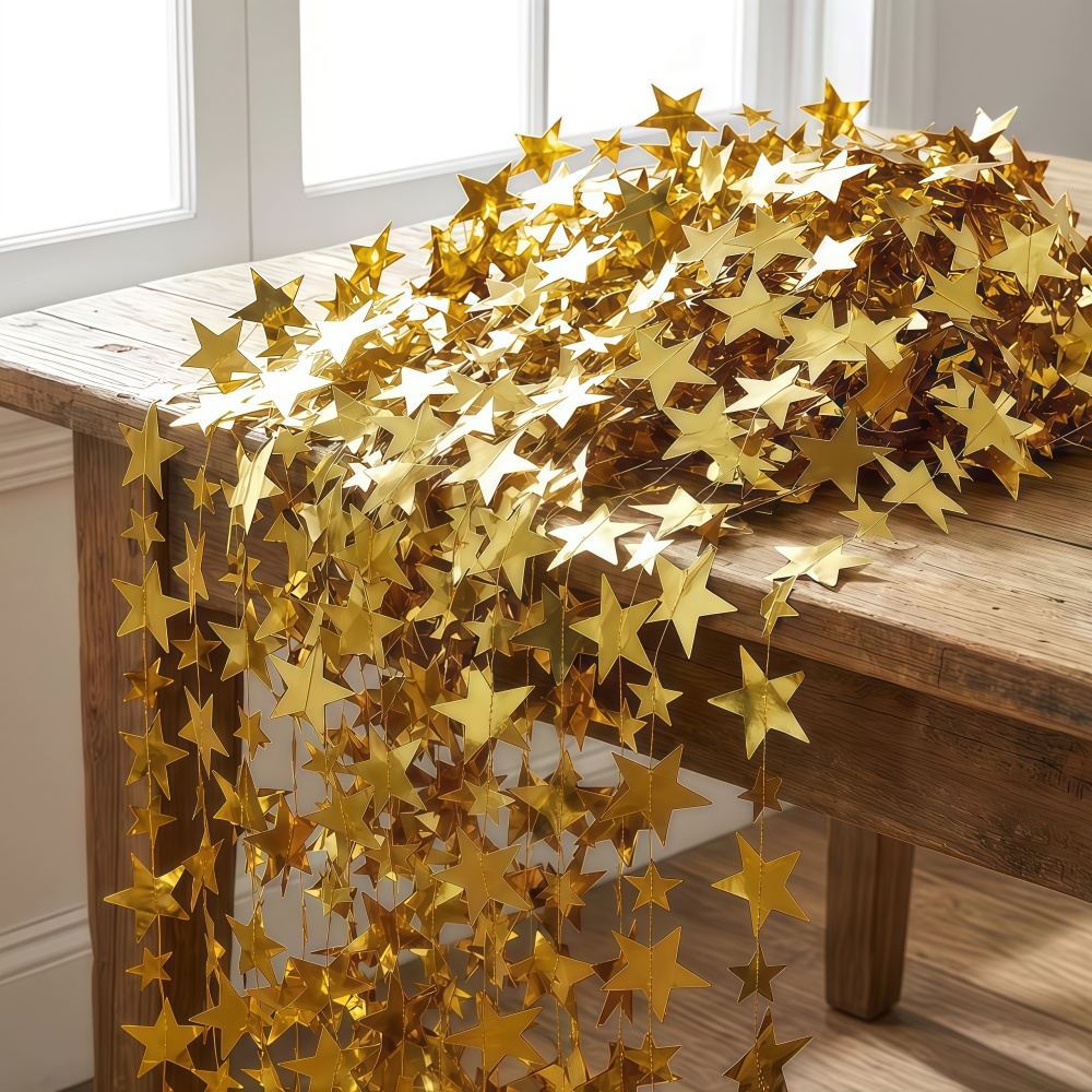 1pc 4m/157.48inch Gold Silver  - Party Banner Gold 评论和价格