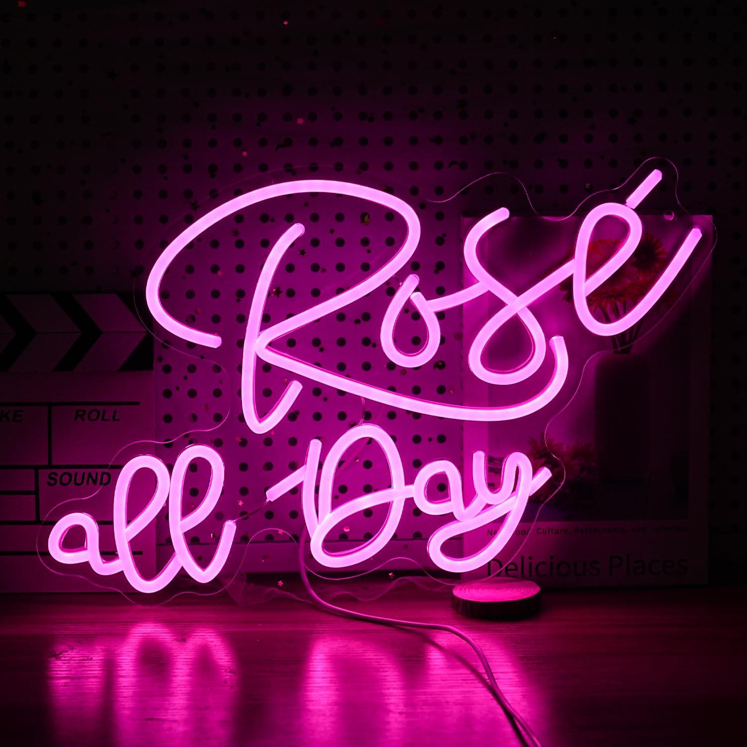 Rose All Day Neon Sign Dimmabl - Neon Sign Party 评论和价格
