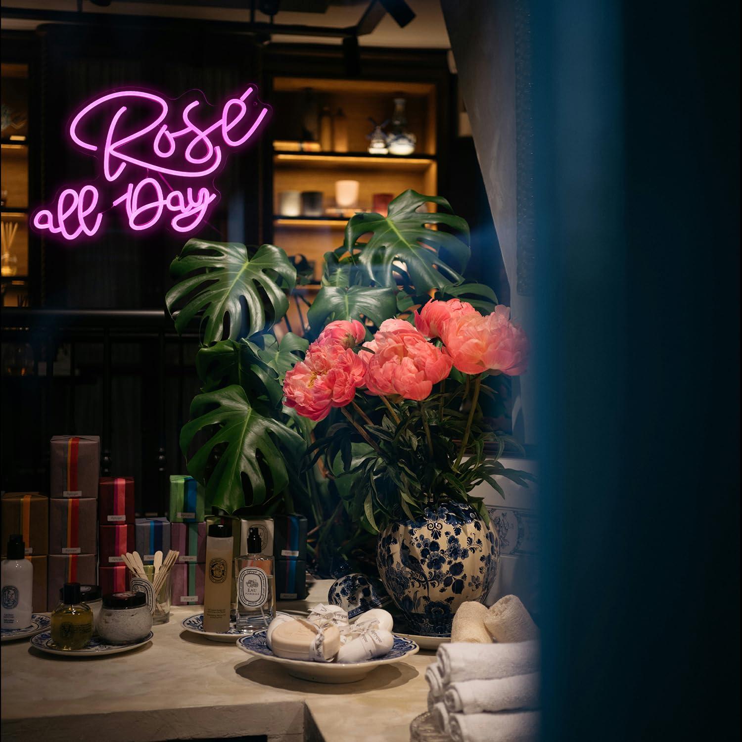 Rose All Day Neon Sign Dimmabl - Neon Sign Party 评论和价格