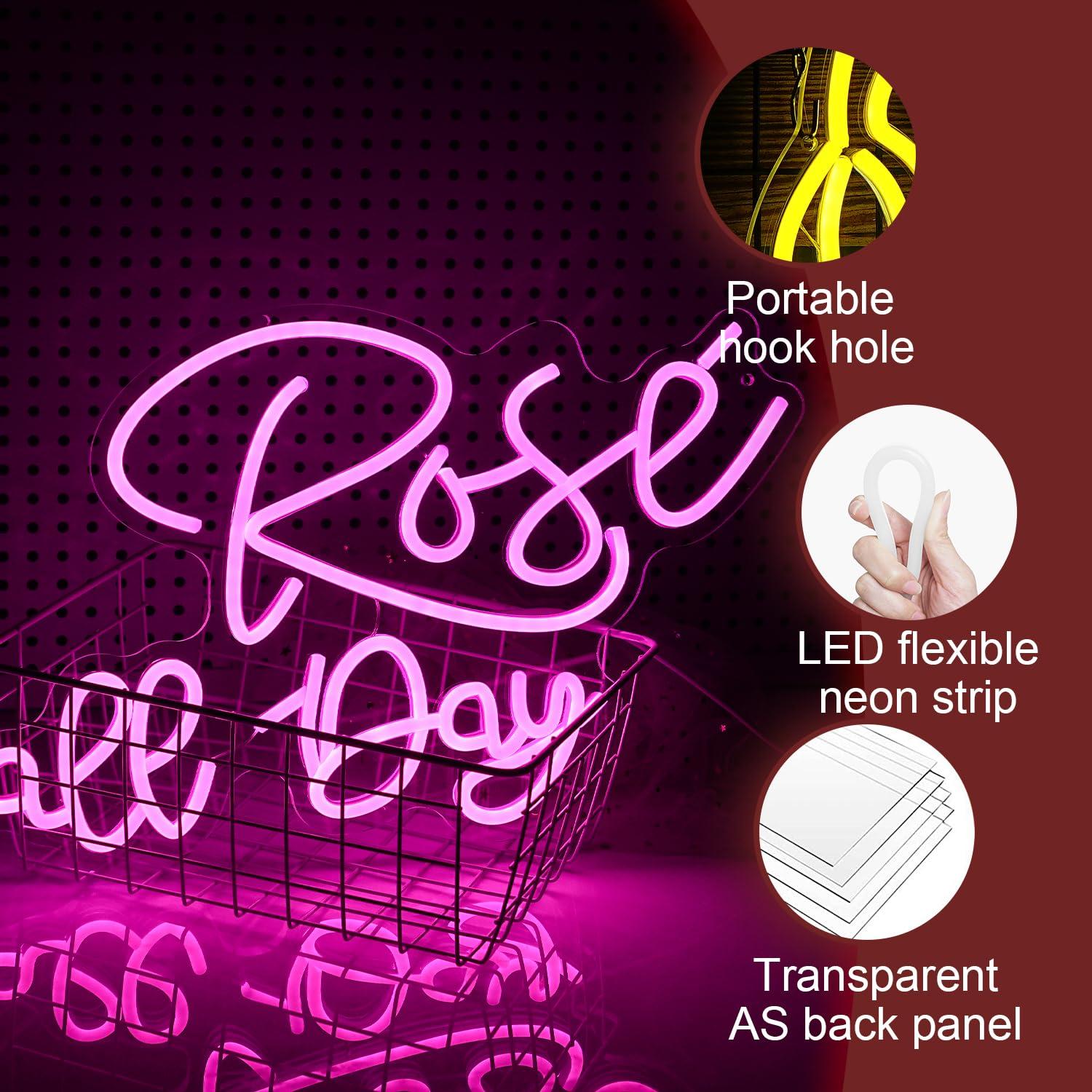 Rose All Day Neon Sign Dimmabl - Neon Sign Party 评论和价格