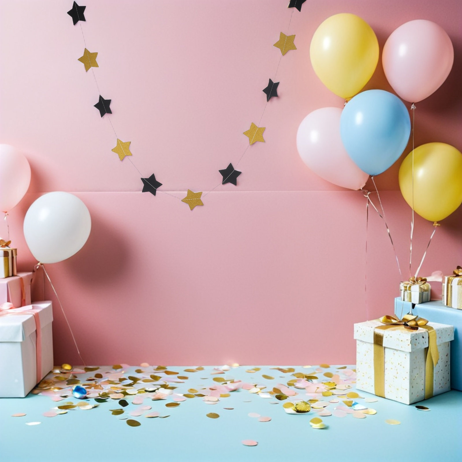 2Pcs Gold Star Garland Banner  - Party Banner Gold 评论和价格