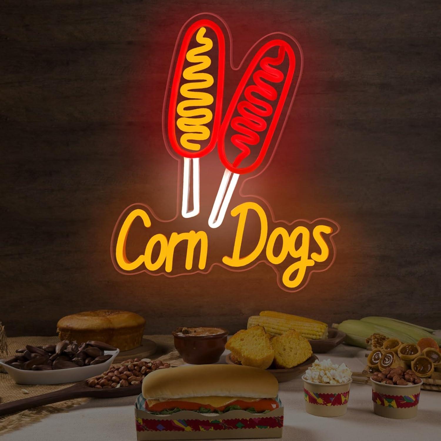 Corn Dog Neon Sign Snack USB D - Neon Sign Party 评论和价格