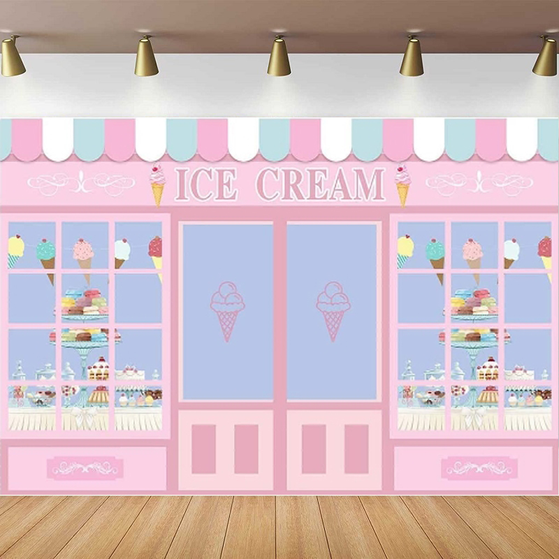 Ice Cream Theme Photography Ba - Dessert Table Backdrop 评论和价格