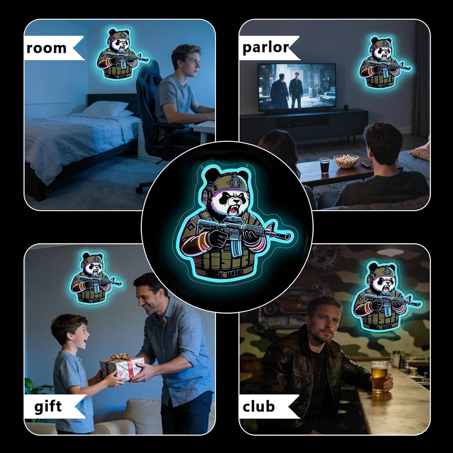 Tactical Panda Neon Sign USB P - Neon Sign Party 评论和价格