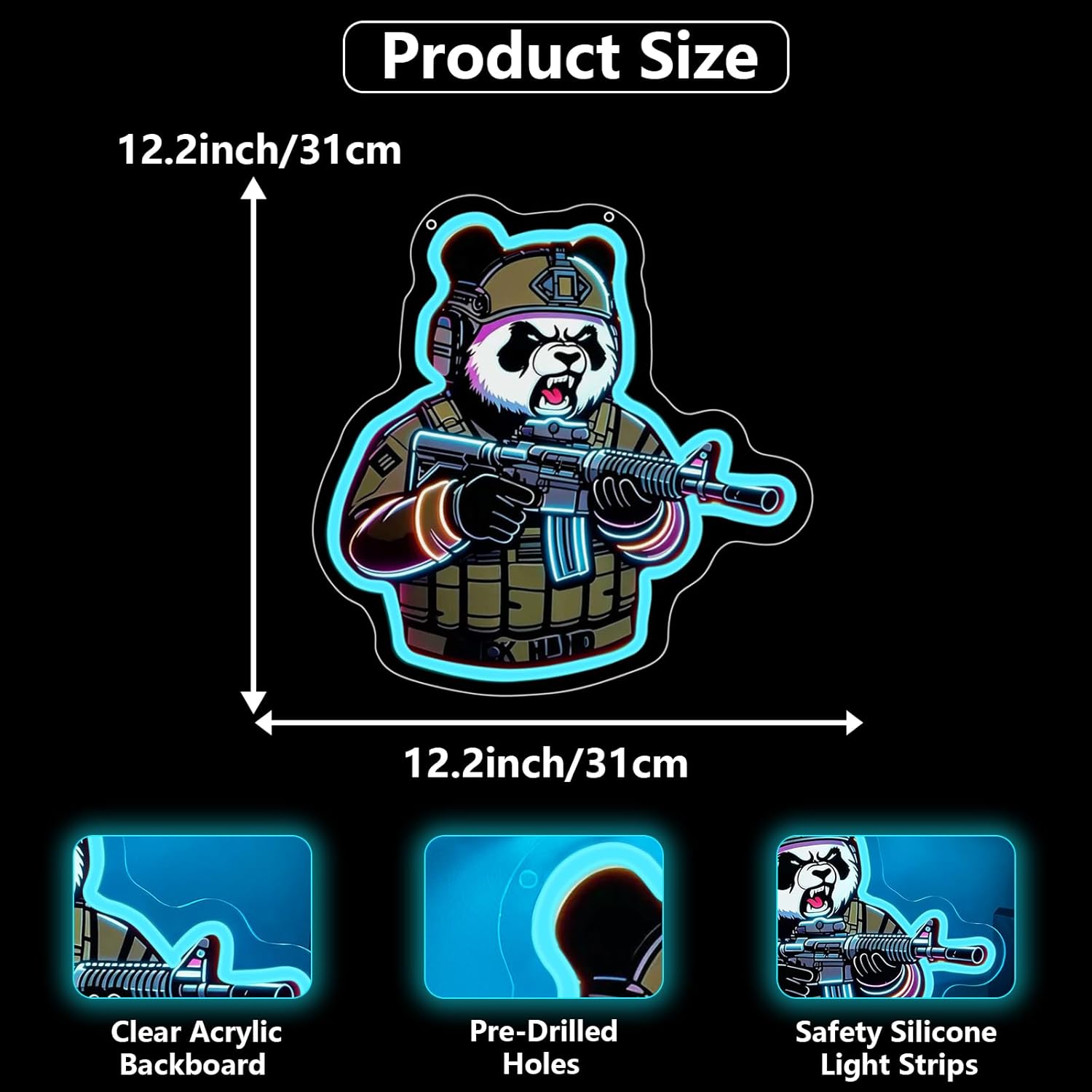 Tactical Panda Neon Sign USB P - Neon Sign Party 评论和价格